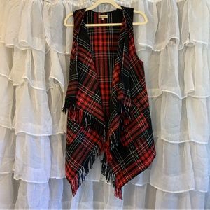 Democracy Red and Black Plaid Vest